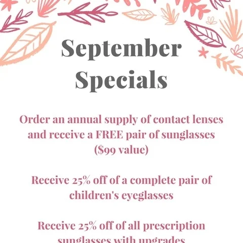 September Optical Specials! 