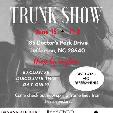 Join us for our Ashe County Trunk Show! 