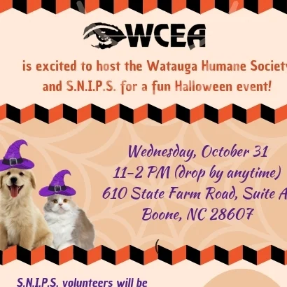 Join WCEA and the Watauga Humane Society for Halloween Fun! 