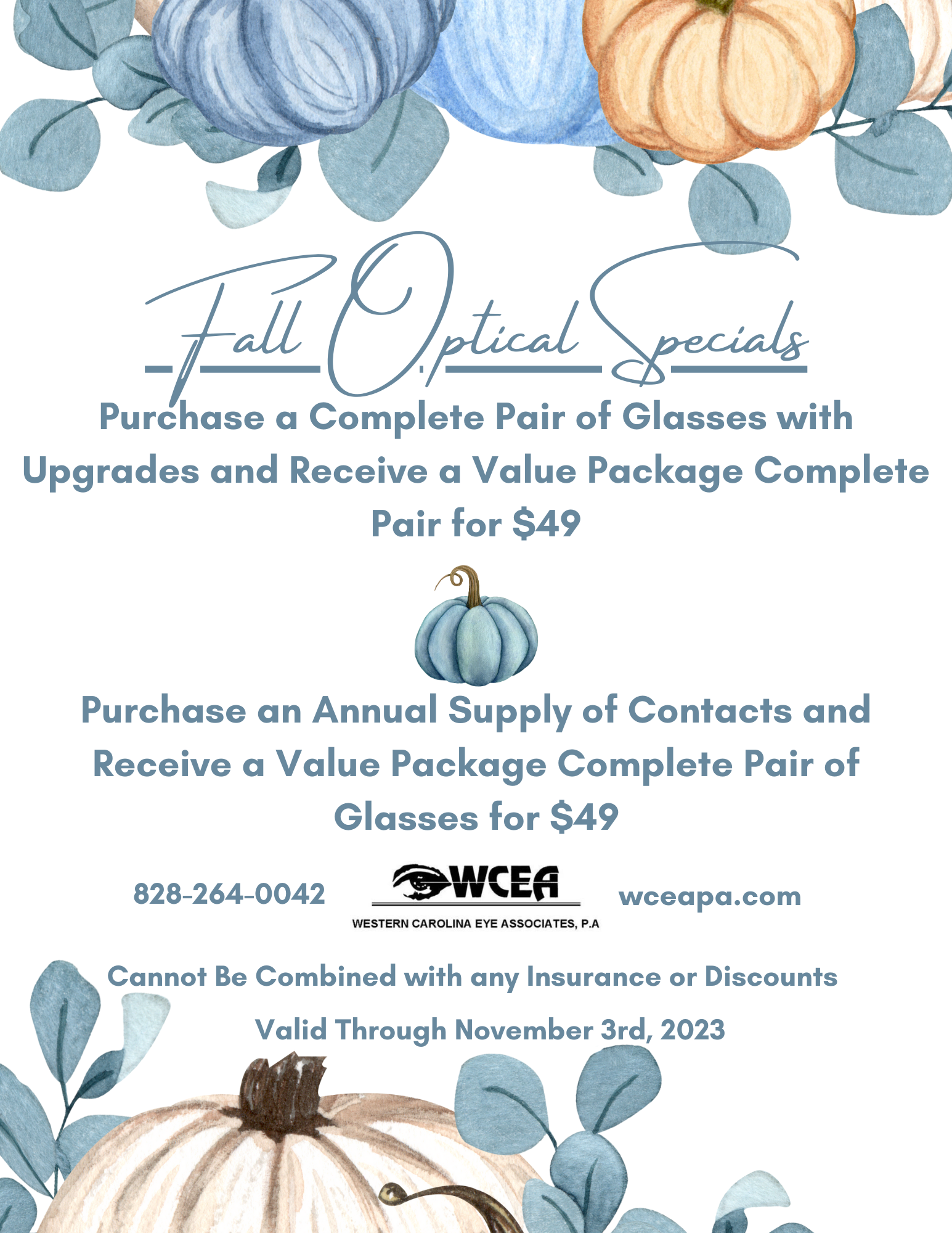 Fall Optical Specials 
