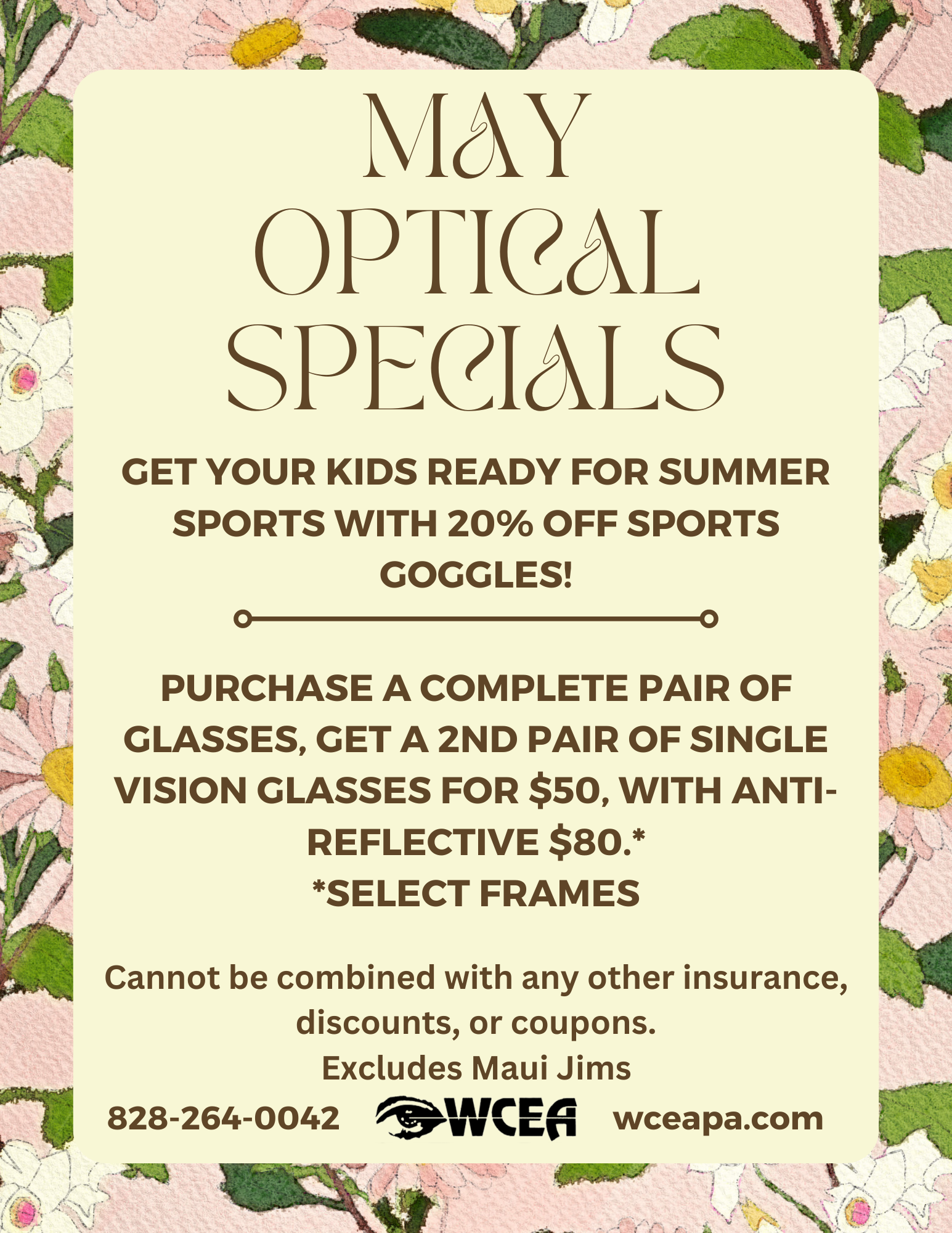 May Optical Specials 