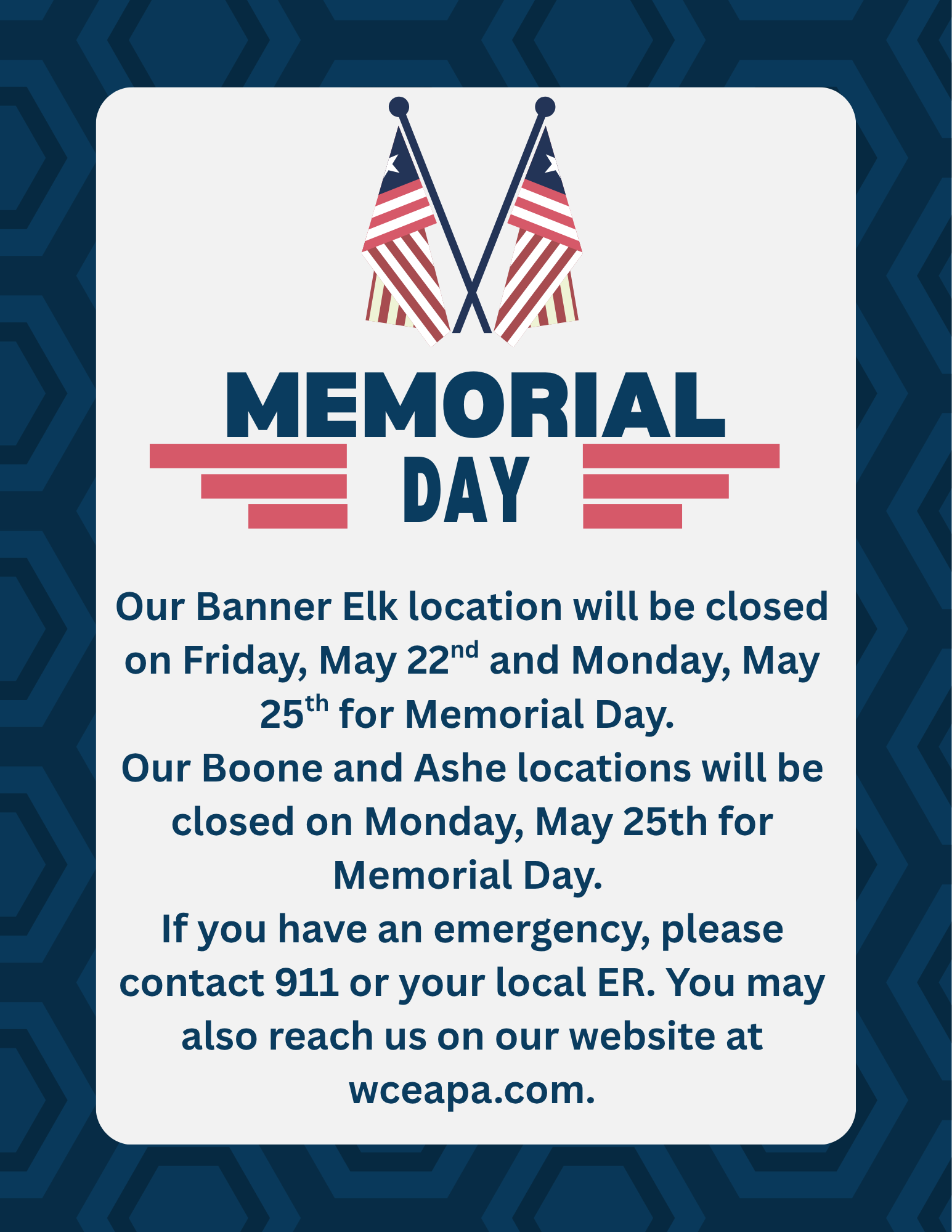 Holiday Hours 