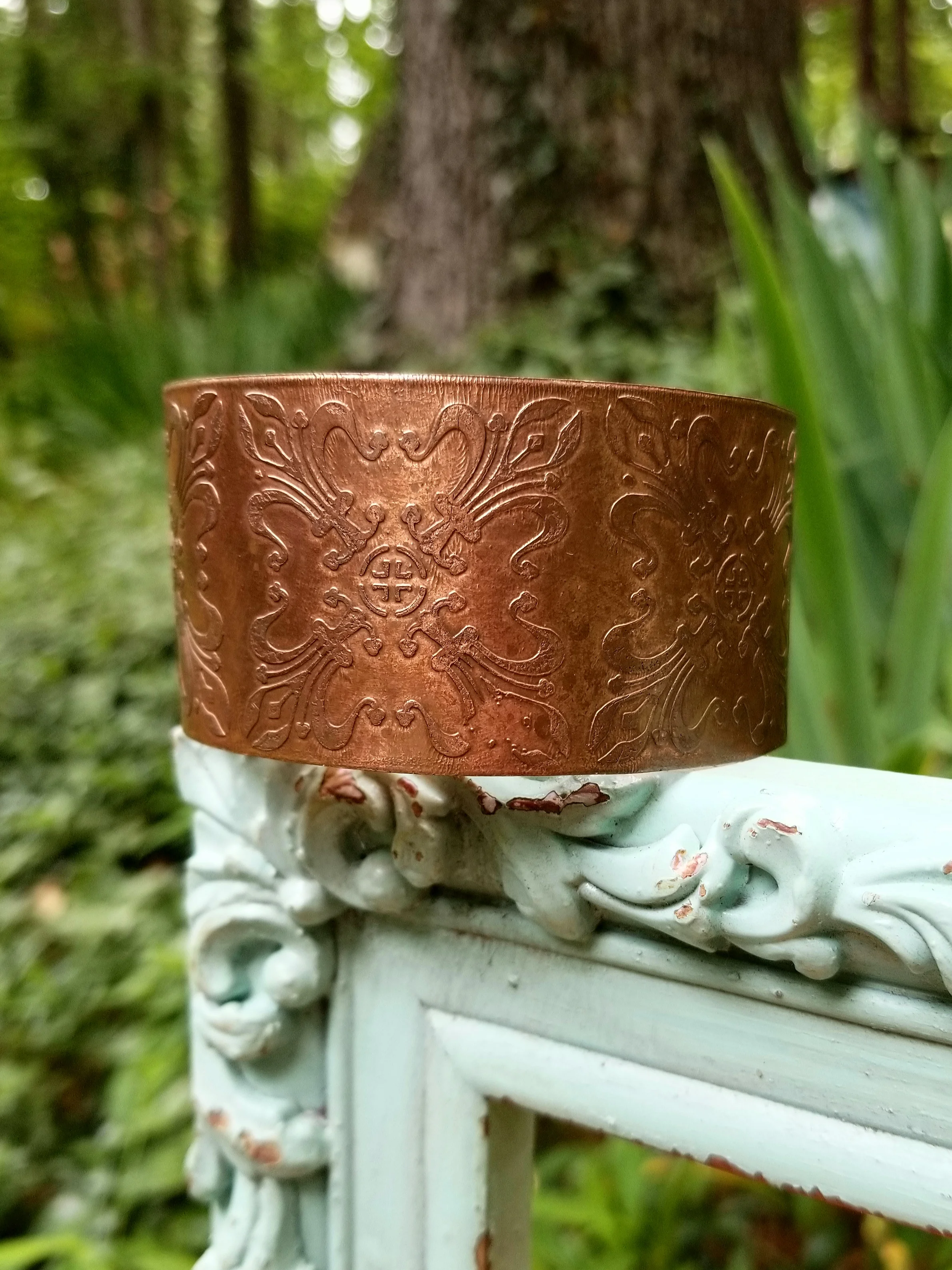 Art Nouveau Copper Cuff