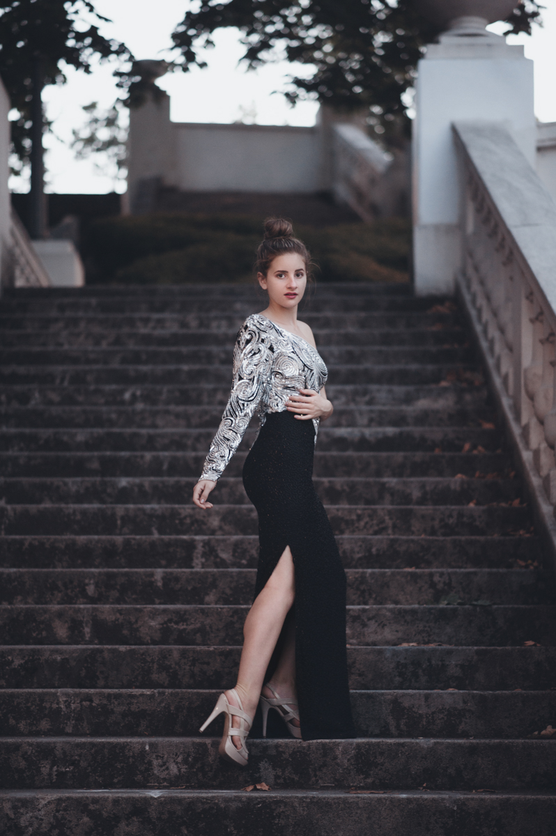 Kendall on Staircase - Vintage Fashion Photography
