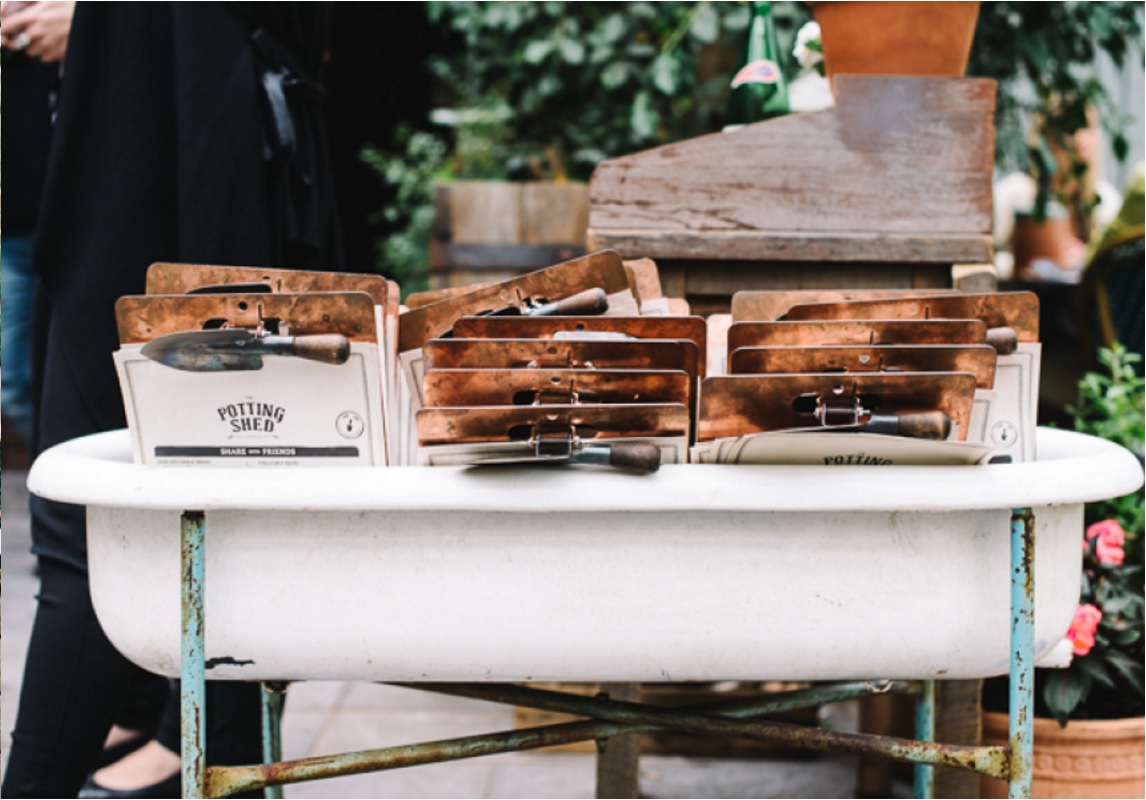  Spade + Copper Menu Holders for  The Grounds  