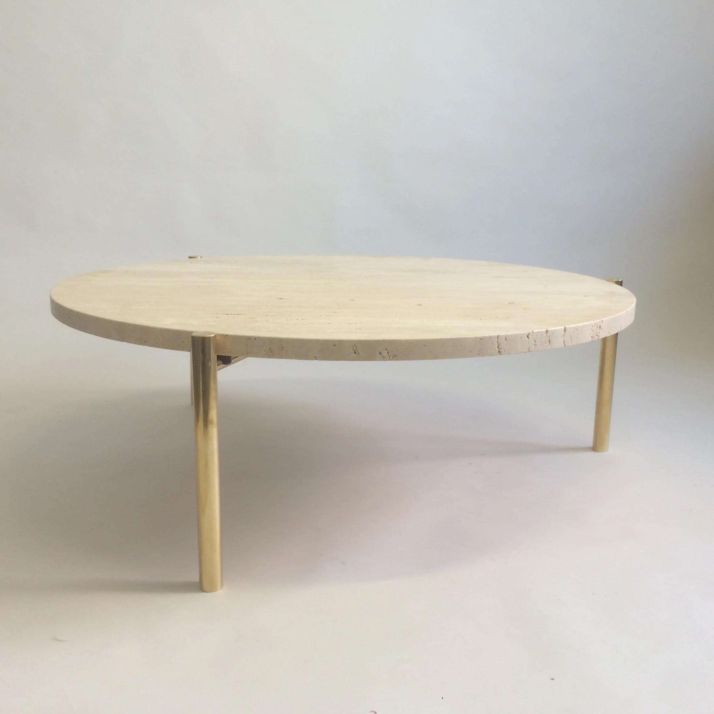 Marble coffee table with solid brass legs