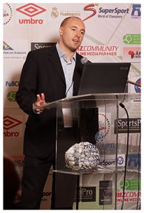 Maguire - Speaking at AFEX on 'Football in the Rural Community' in Johannesburg.