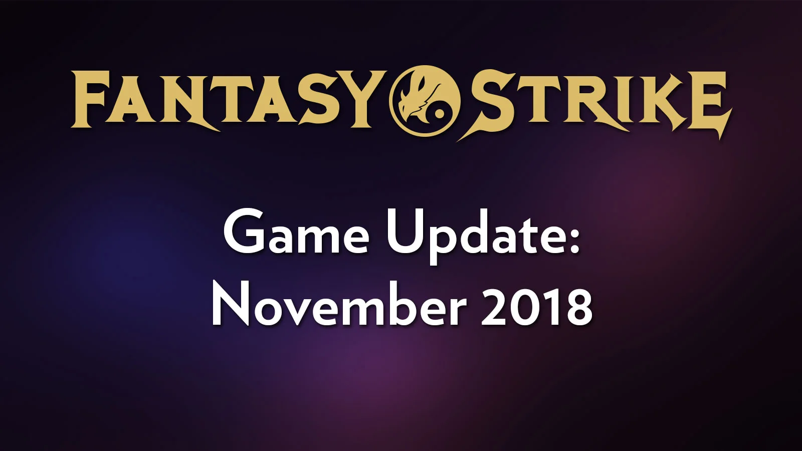 Game Update: November 2018