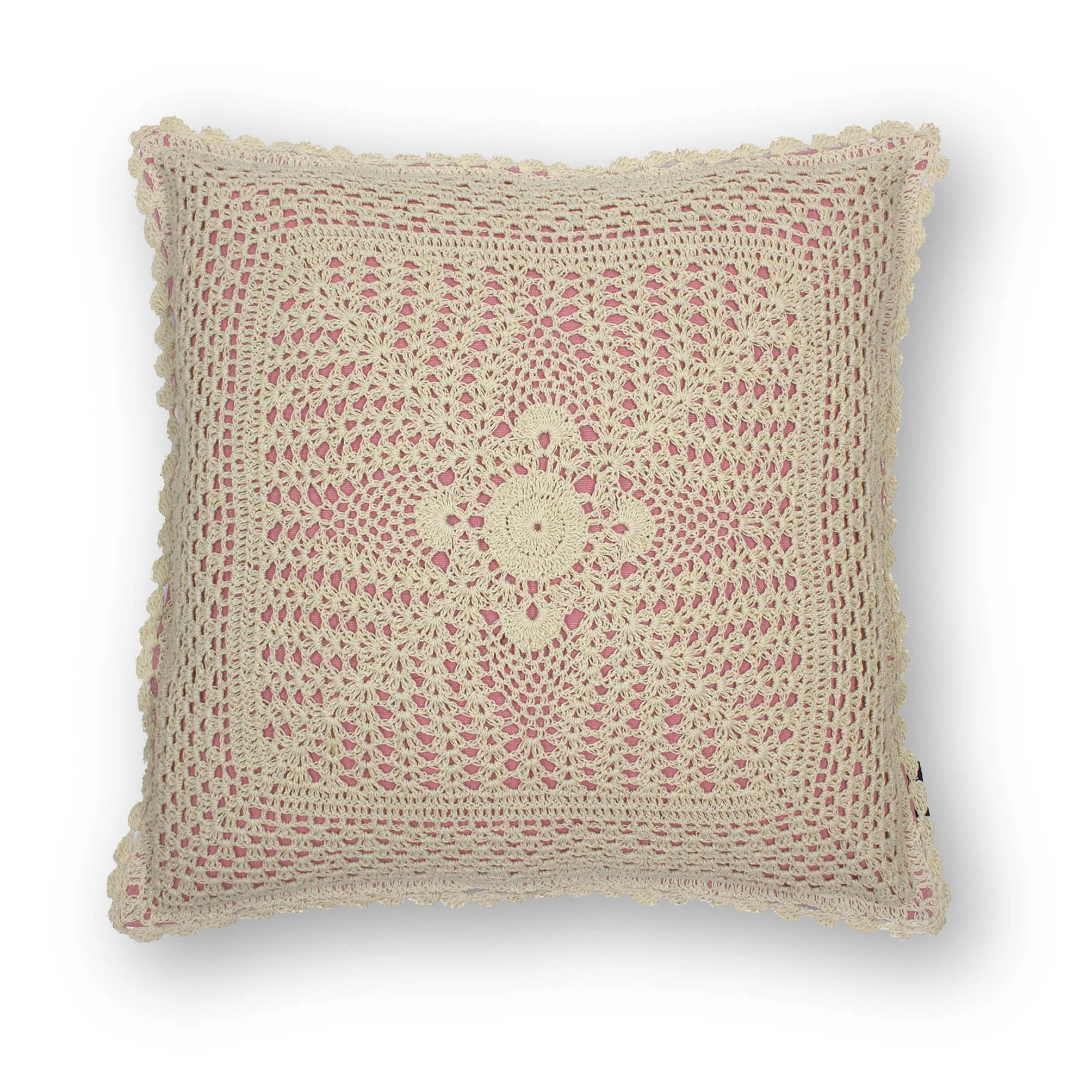Lace - Blush | Crochet Knitted Cushion | 41cmx41cm