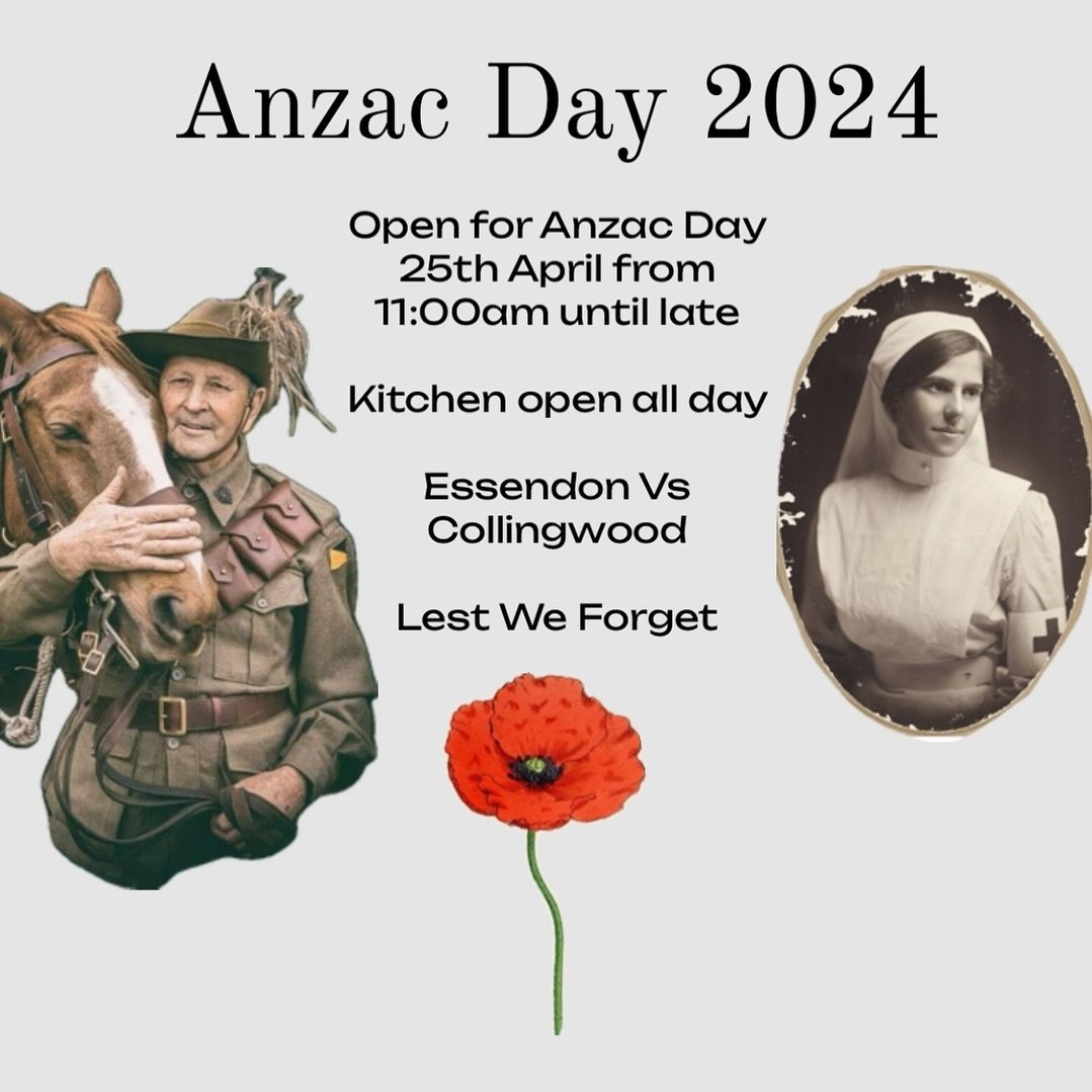 We will open next Thursday for Anzac Day from 11am. Serving coldies and food all day long.