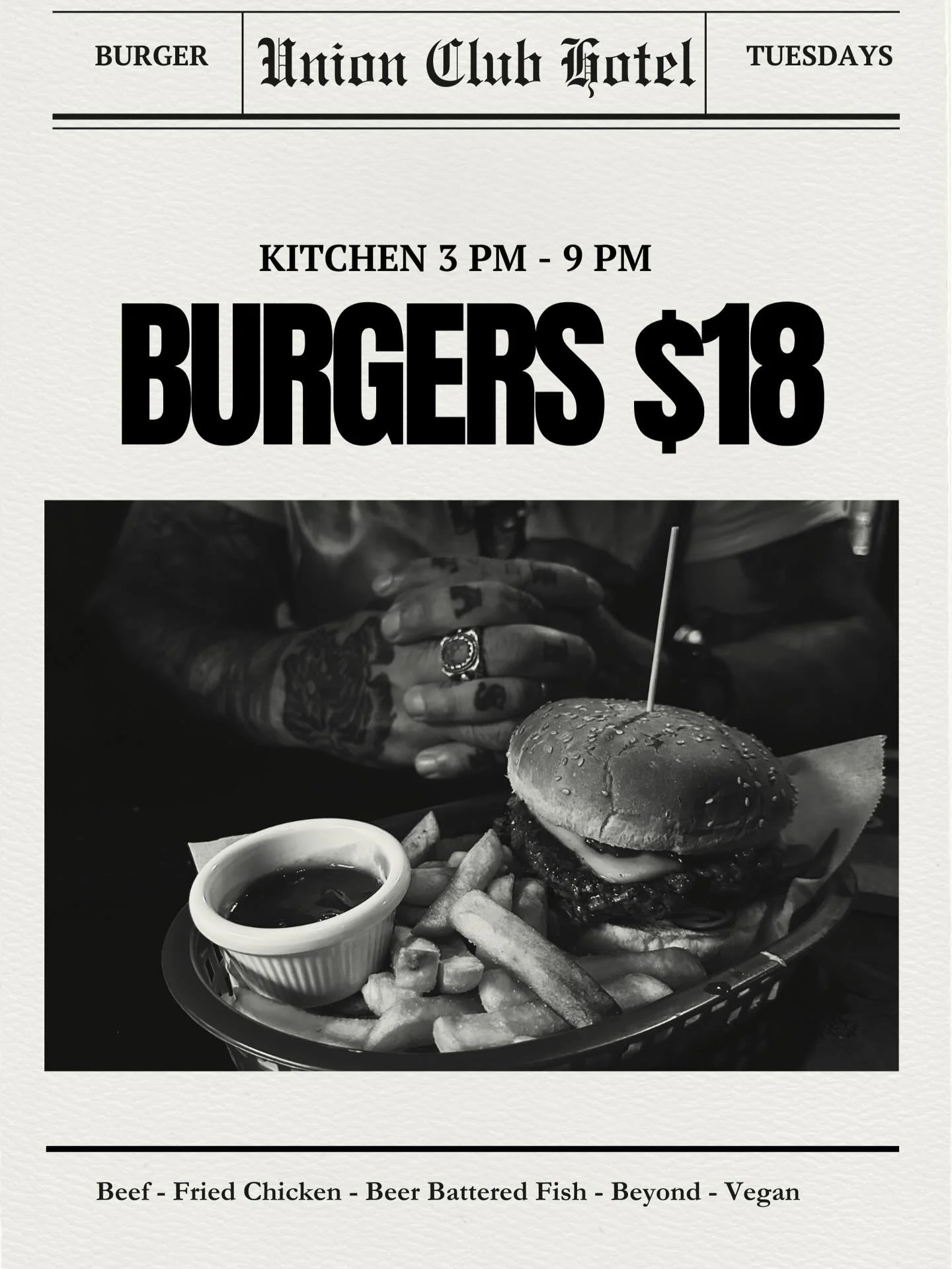 Burger night! Happy hour is on now till 6pm 🍻