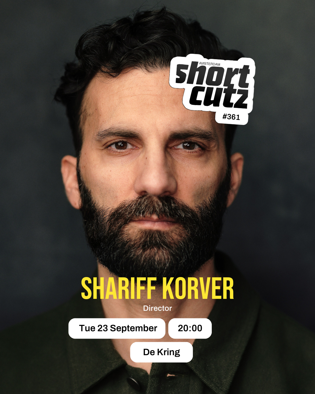 We’re honoured to welcome director Shariff Korver to Shortcutz Amsterdam on September 23! Shariff Korver's debut feature, The Intruder (2014), premiered at the Toronto International Film Festival. In 2016, he created, co-wrote, and di