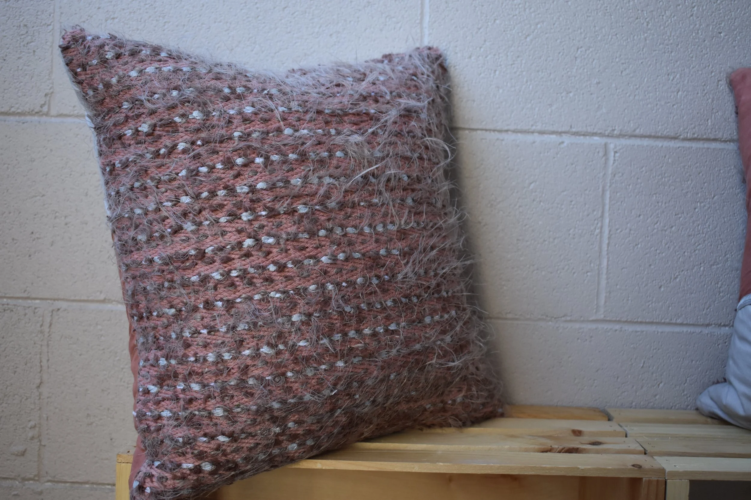 Fuzzy Rug Pillow #2-Mauve