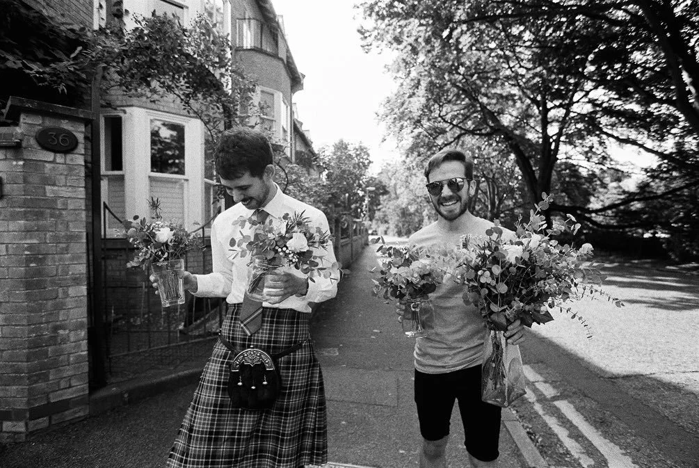 I love a little behind the scenes of any shoot, the parts that collectively make up the story and make it unique. A tiny flower story from this sunny Cambridge wedding - where they came in very handy! Also another part of their story shown, they were
