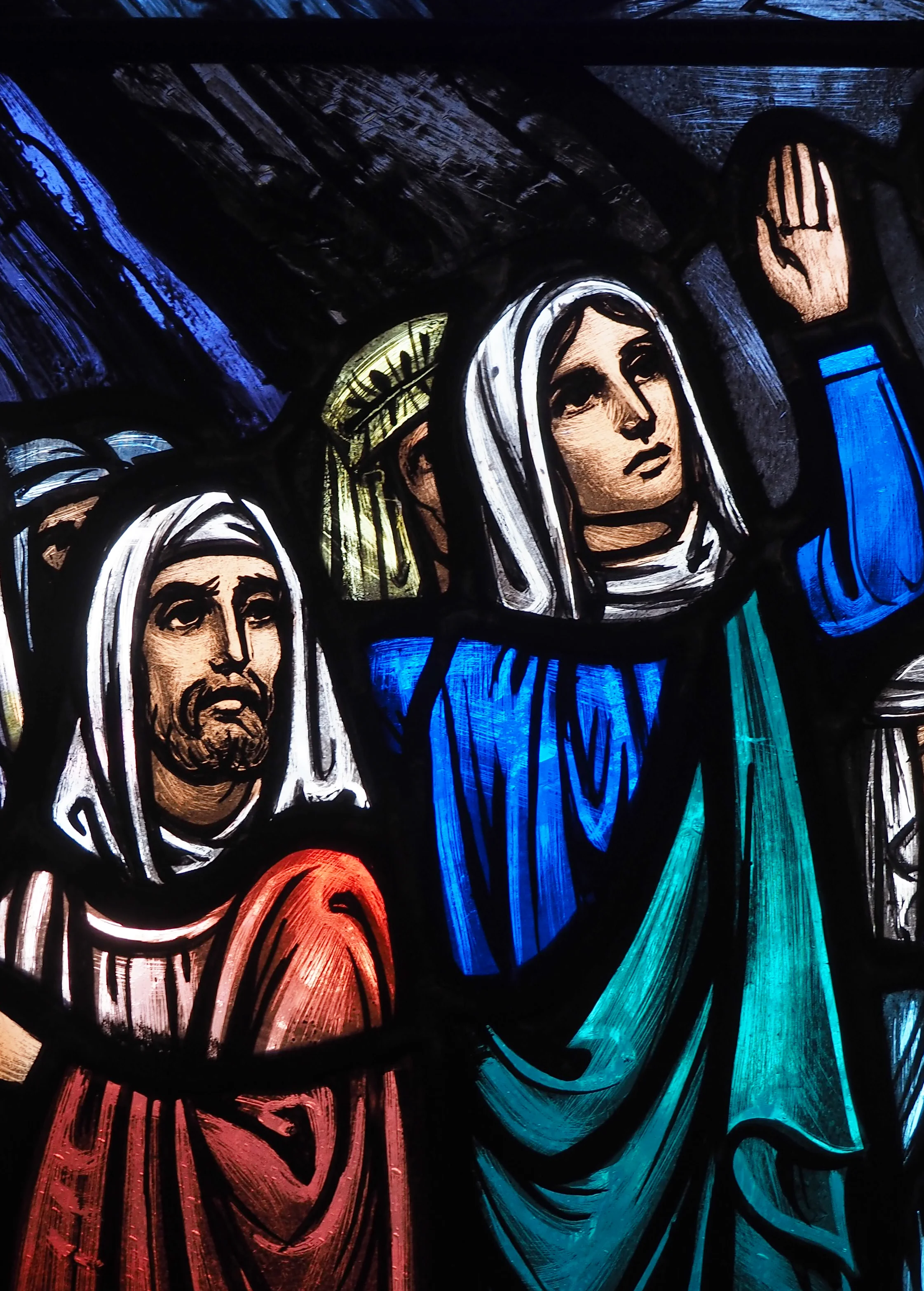 Stained glass window in COOS sanctuary.