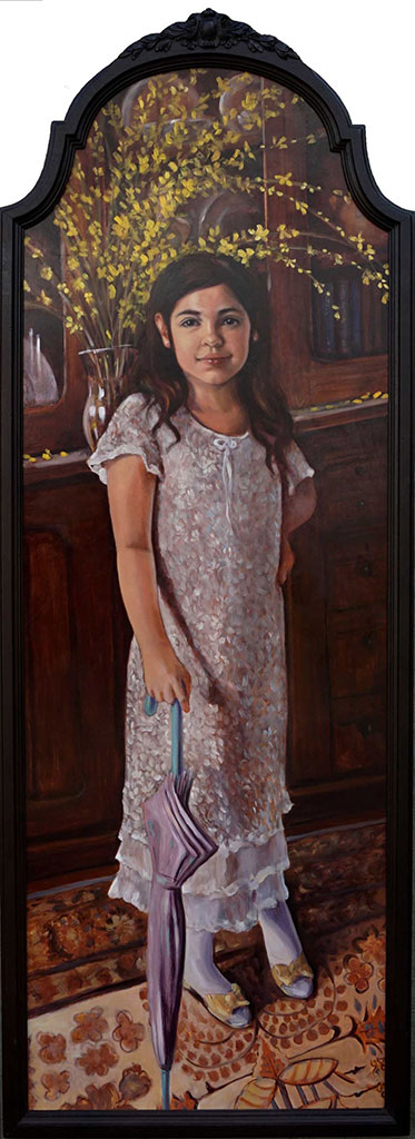 Siempre Preciosa mi Kara . oil on birch . 56 x 20