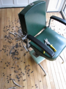 "Haircut" Installation at the Art + Industry show, YorkArts, 2008