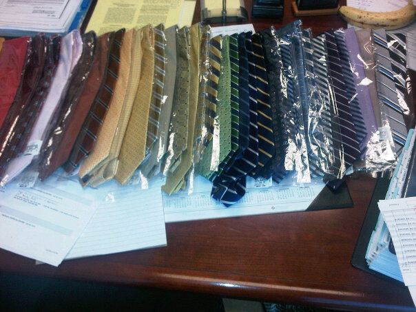 Jon's tie order, via his Facebook.