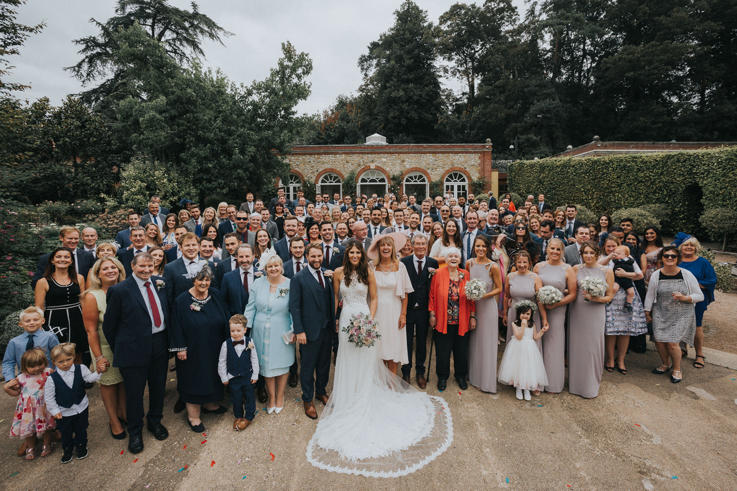 The Orangery Maidstone Wedding Photography Whole Group Shot