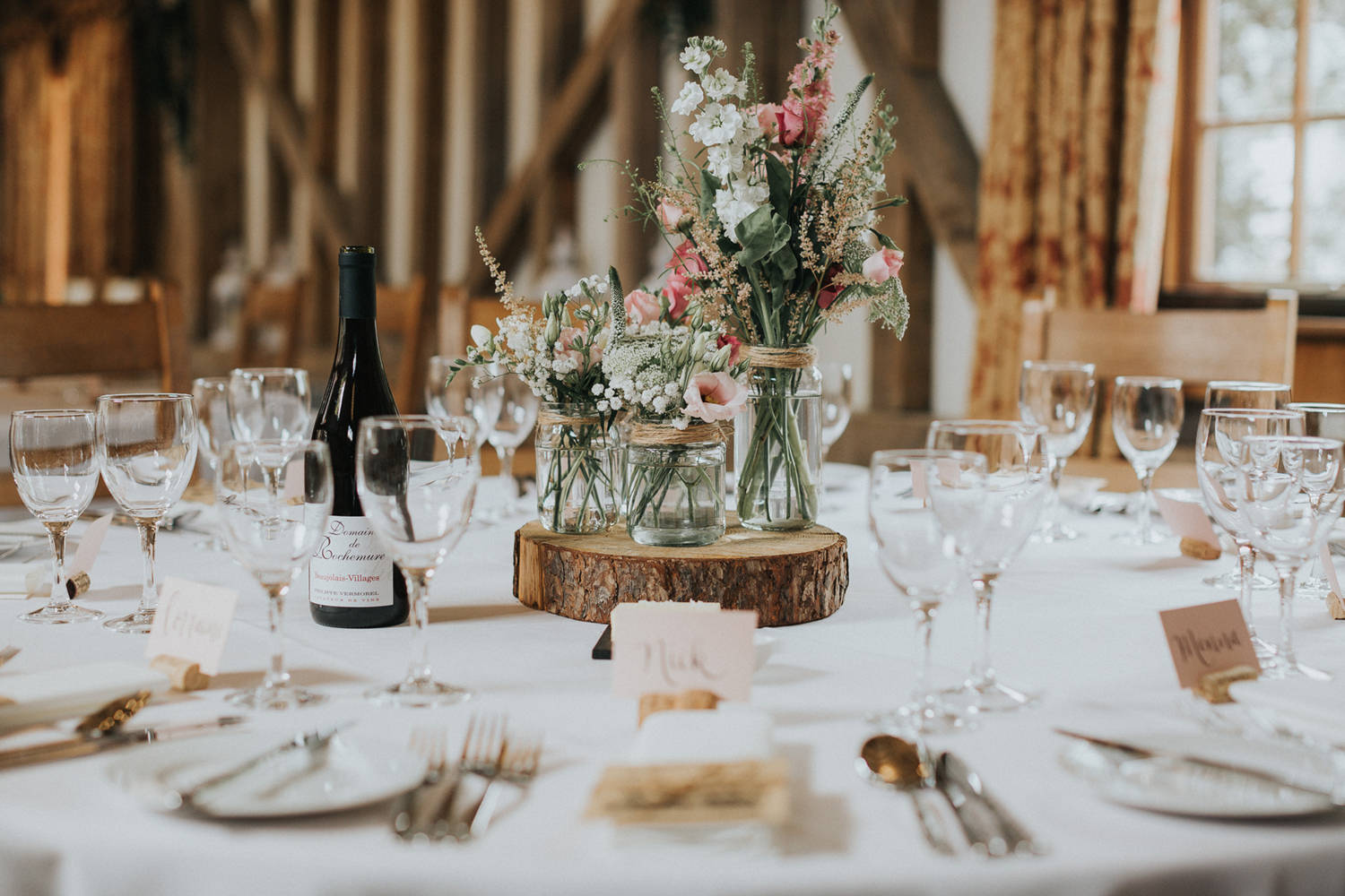 Gate Street Barn Wedding Set Up Details Tables