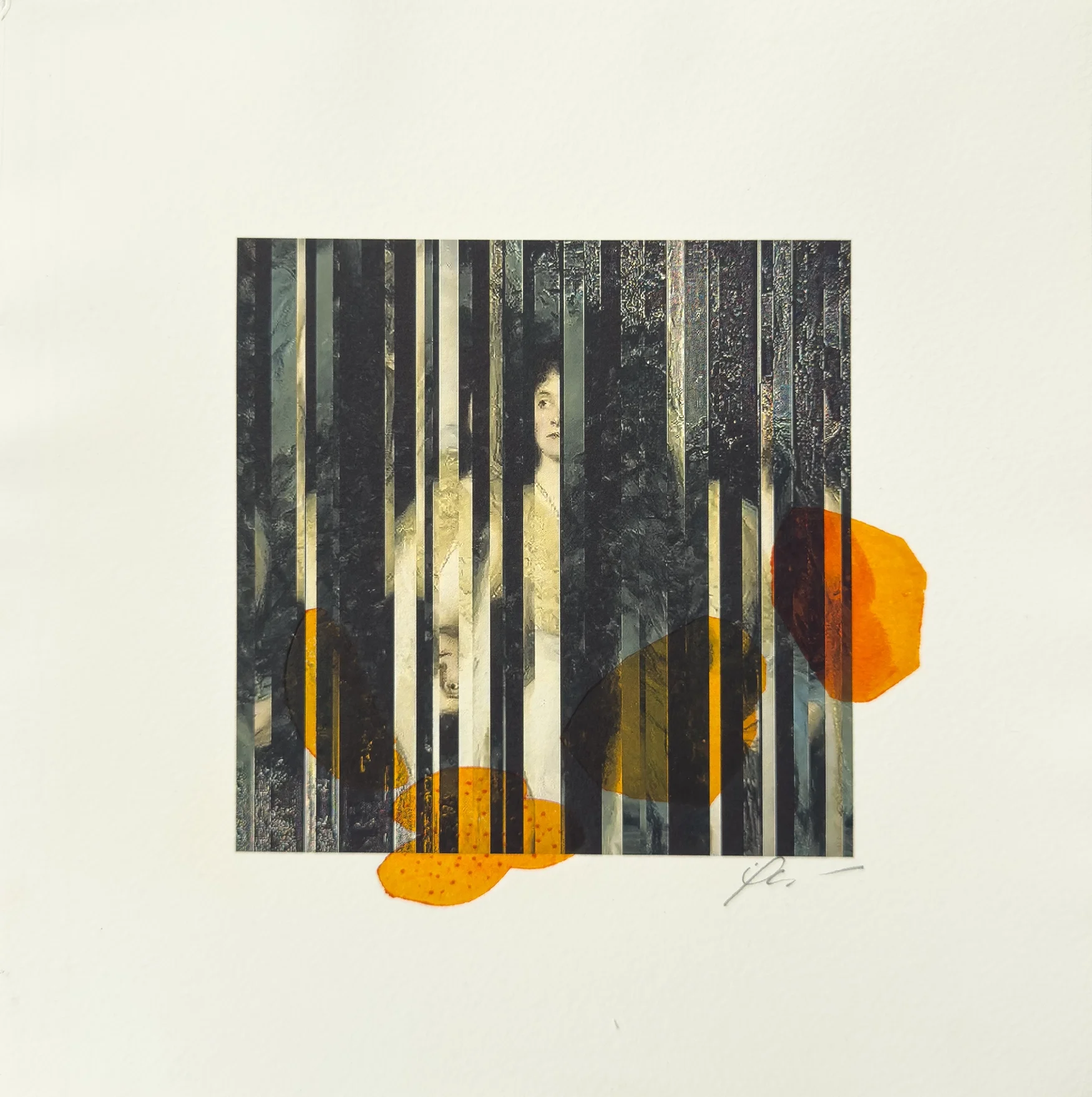 Avec le courant — Collagraphie 01