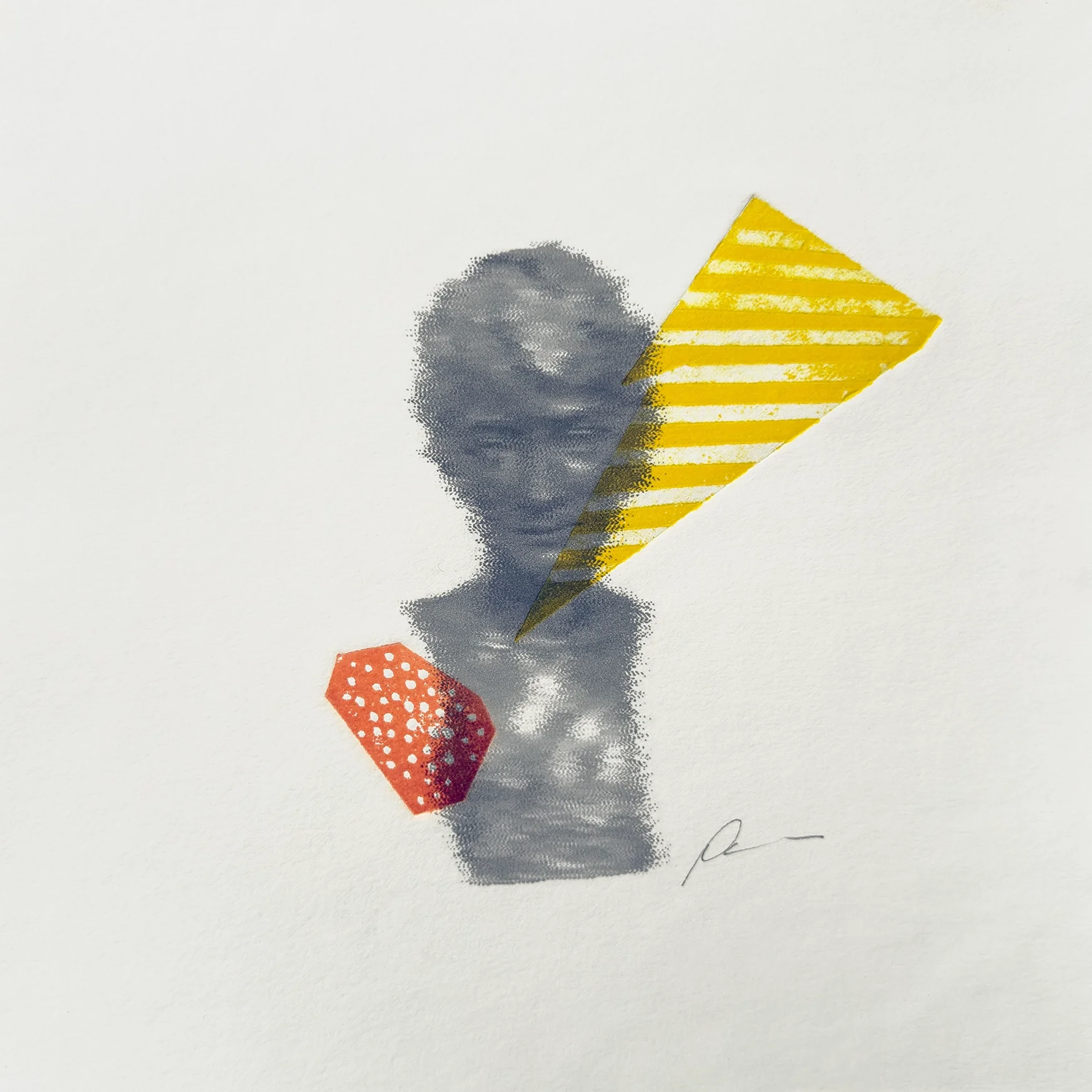 Avec le courant — Collagraphie 04