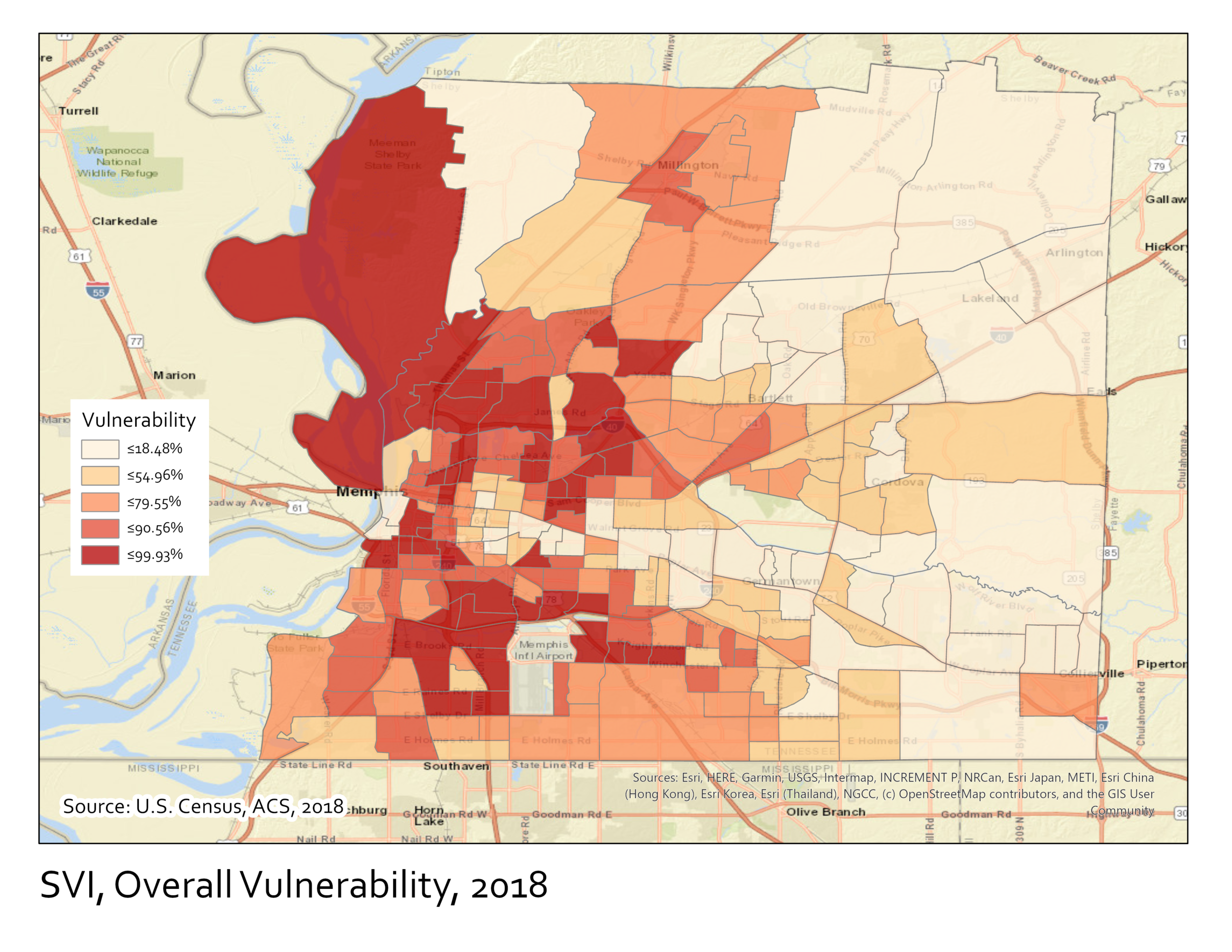 Shelby County Gis Map Shelby County And The Social Vulnerability Index — The Memphis Economy