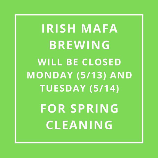 We have some kitchen upgrades and spring cleaning to attend to. We apologize for any inconvenience.