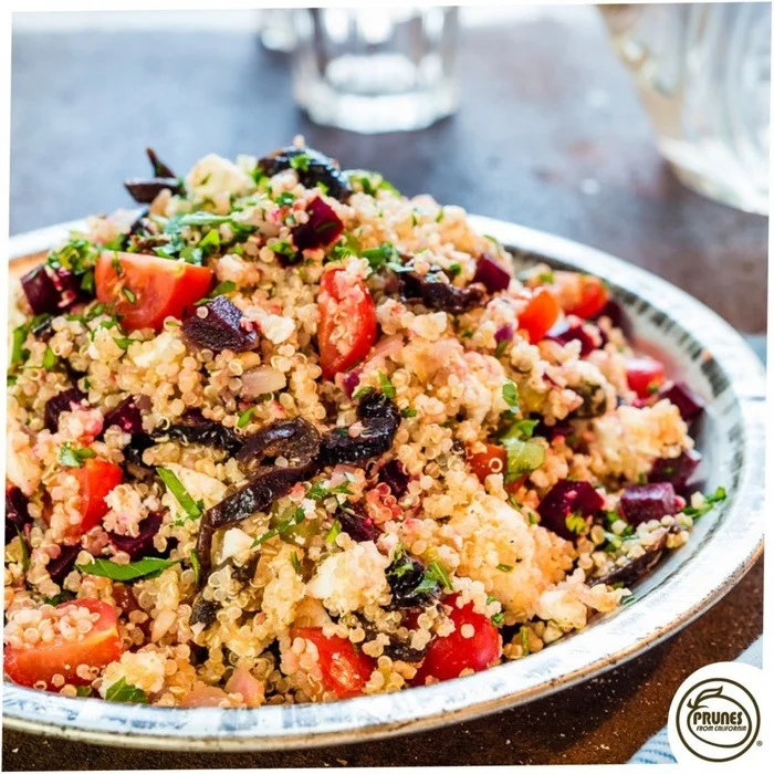 MILD SPICY QUINOA SALAD WITH CALIFORNIA PRUNES & FETA
