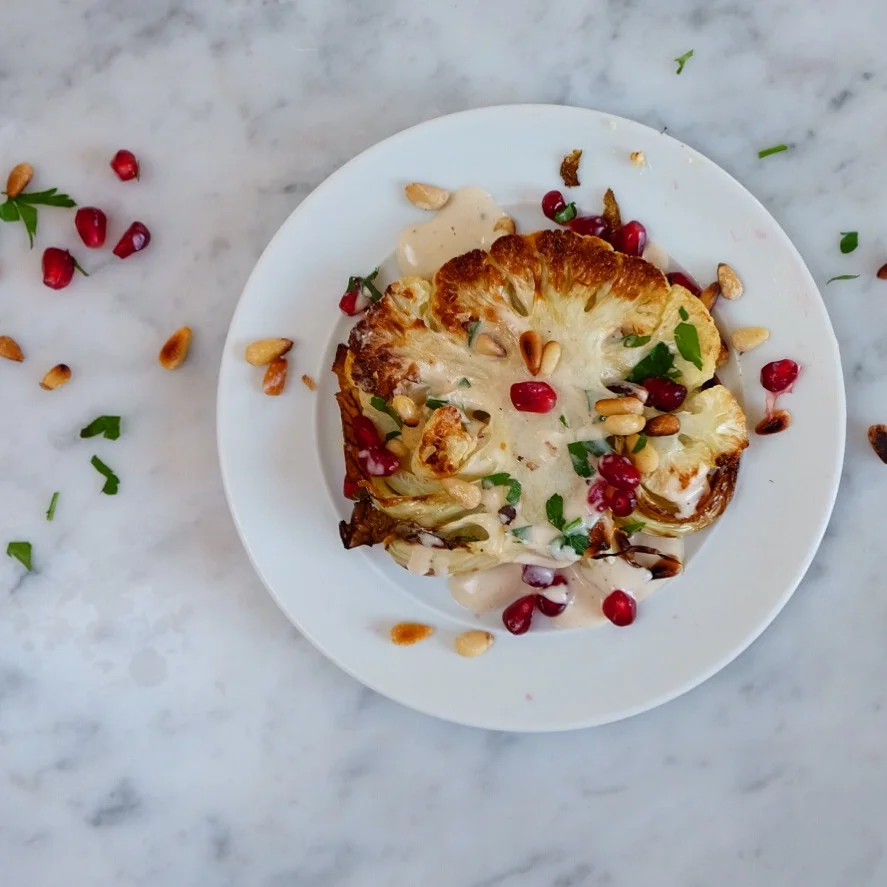 Roasted&nbsp;Cauliflower&nbsp;with Creamy Tahini dressing