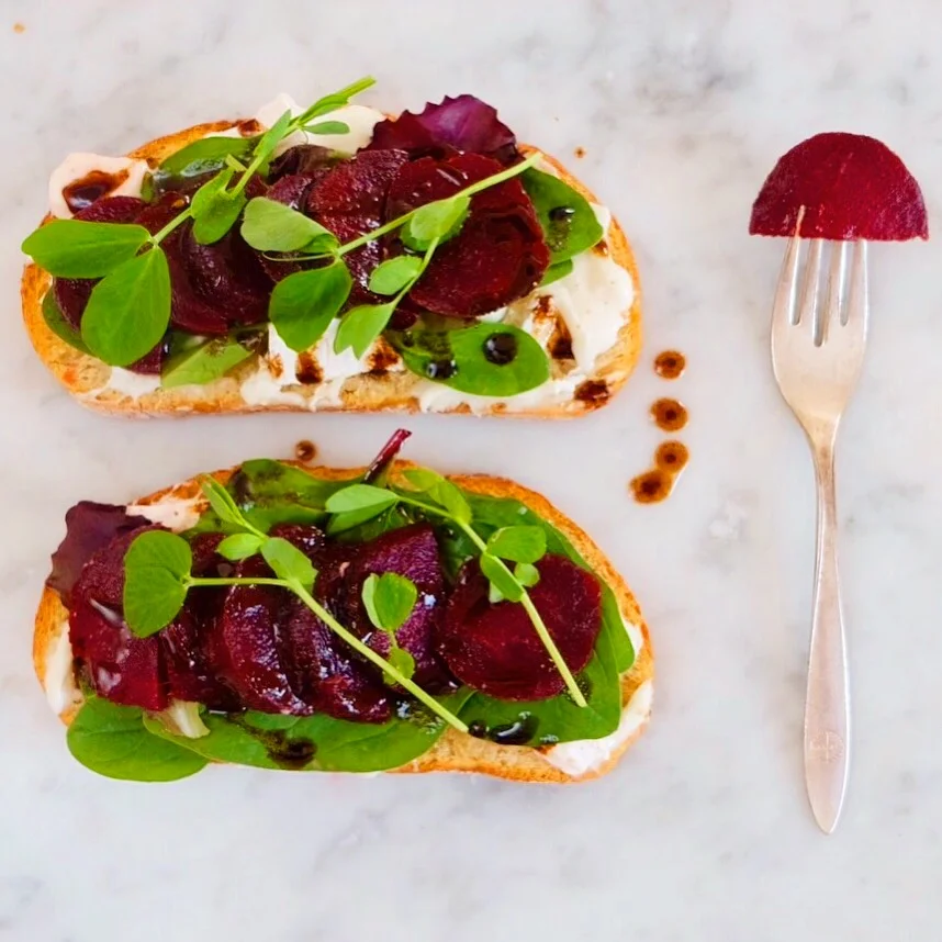Goats Cheese and Beetroot Tartines