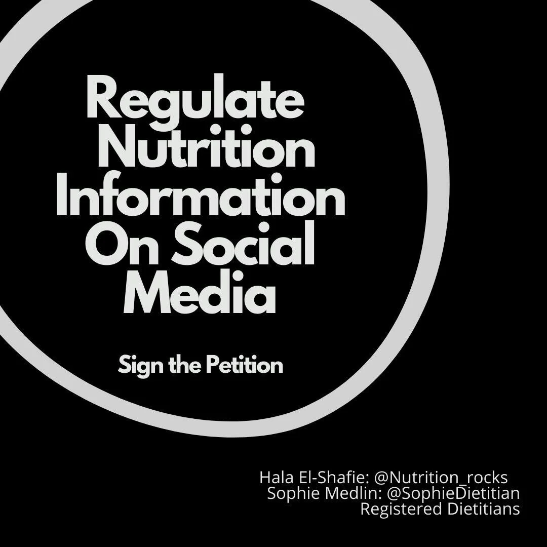 REGULATE NUTRITION INFORMATION ON SOCIAL MEDIA PETITION