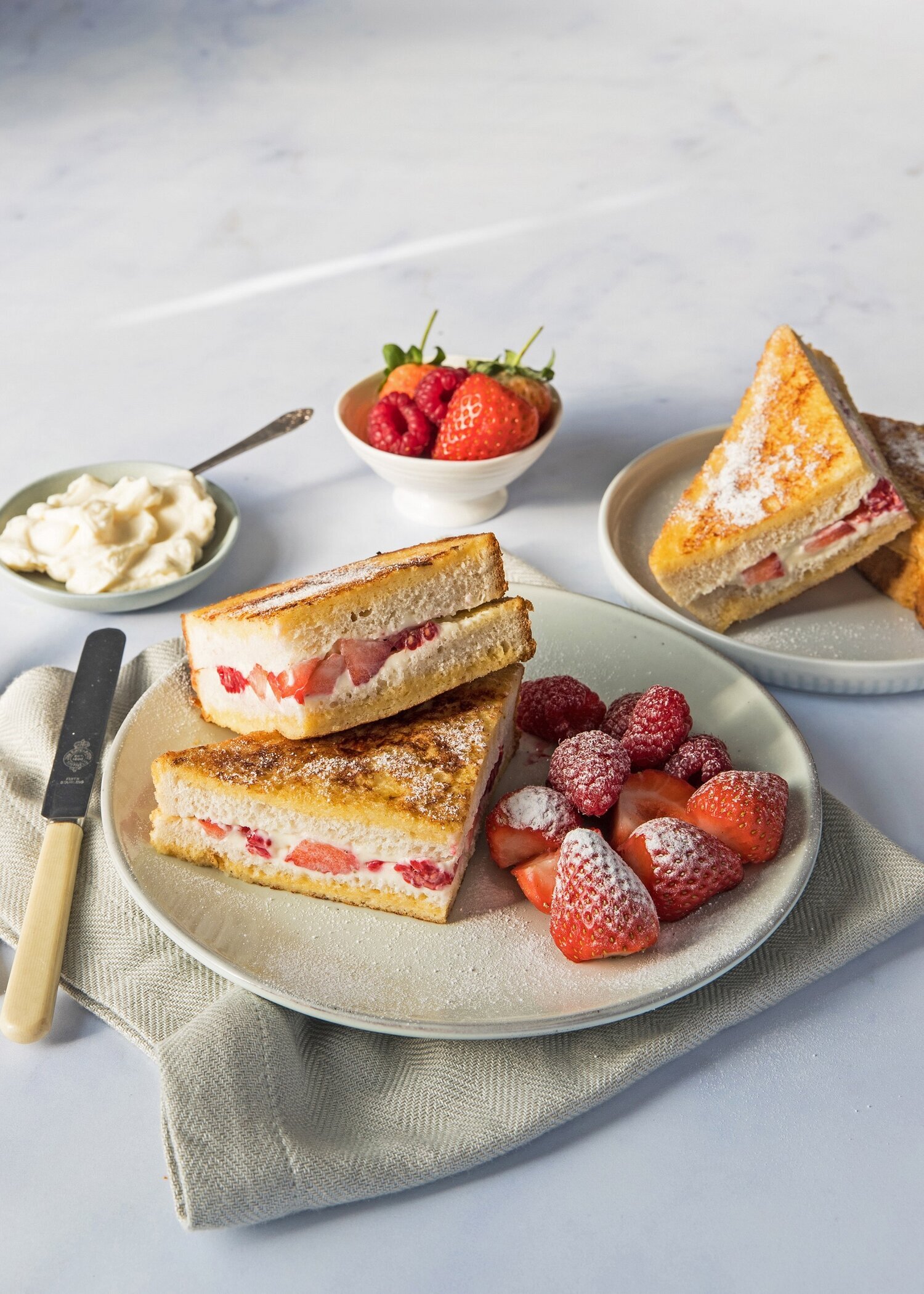 Paysan Breton Strawberry &amp; Raspberry Cream Cheese French Toast 