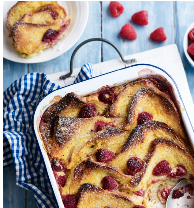 BerryWorld raspberry brioche pudding