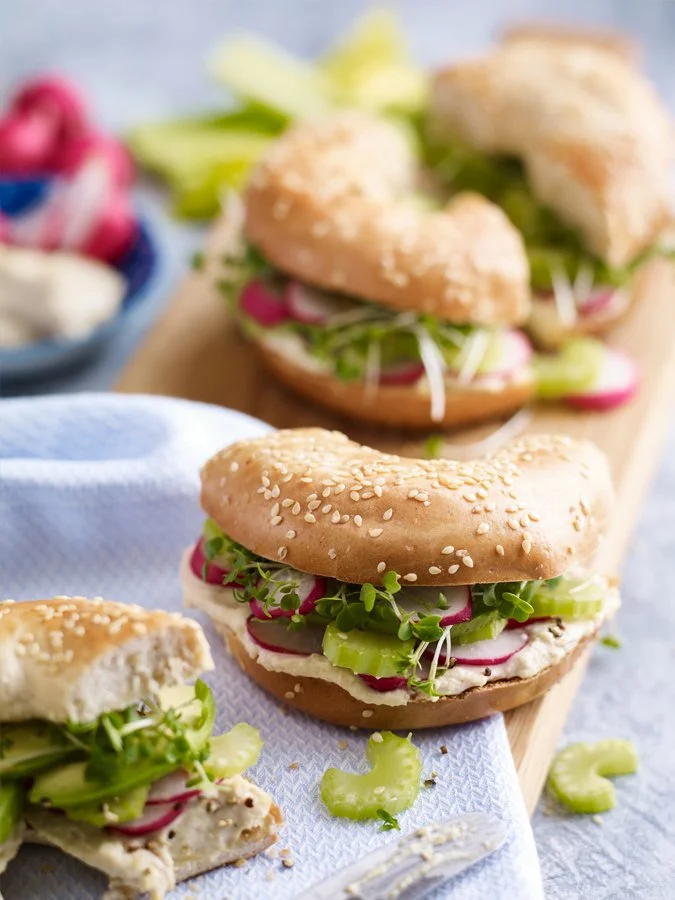Radish and Celery Goodness Bagel