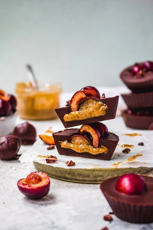 CHOCOLATE PICOTA CHERRY ALMOND BUTTER CUPS