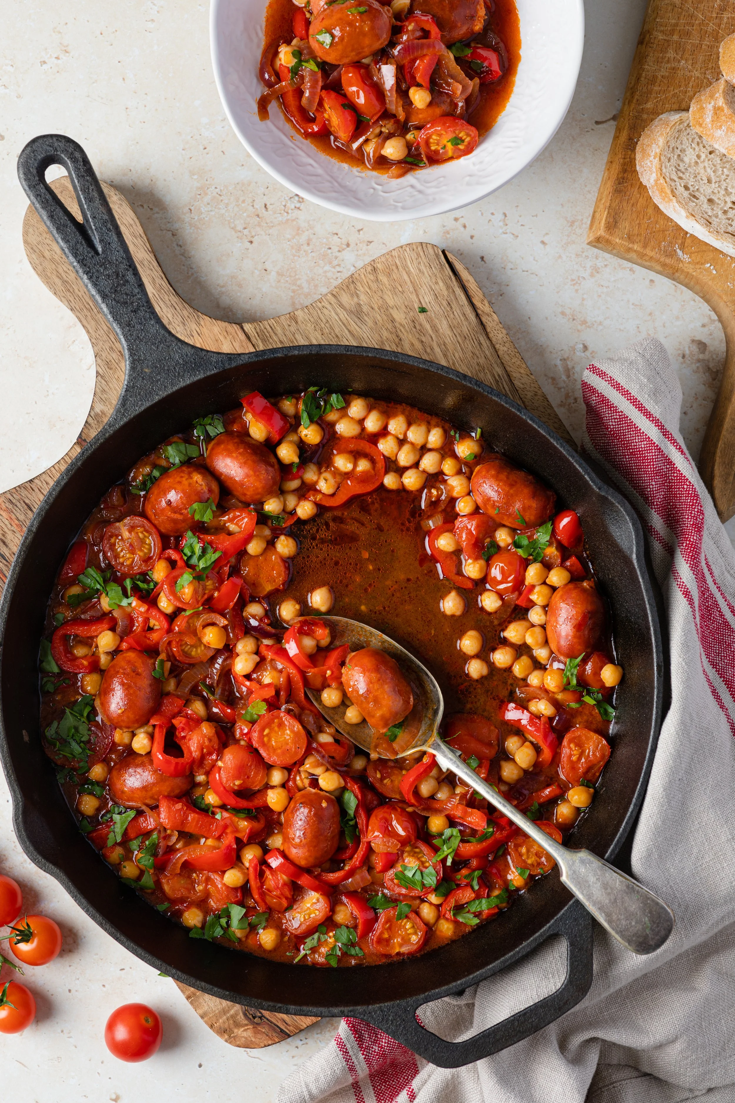 Isle Of Wight Tomatoes, Chorizo and Chickpea Stew
