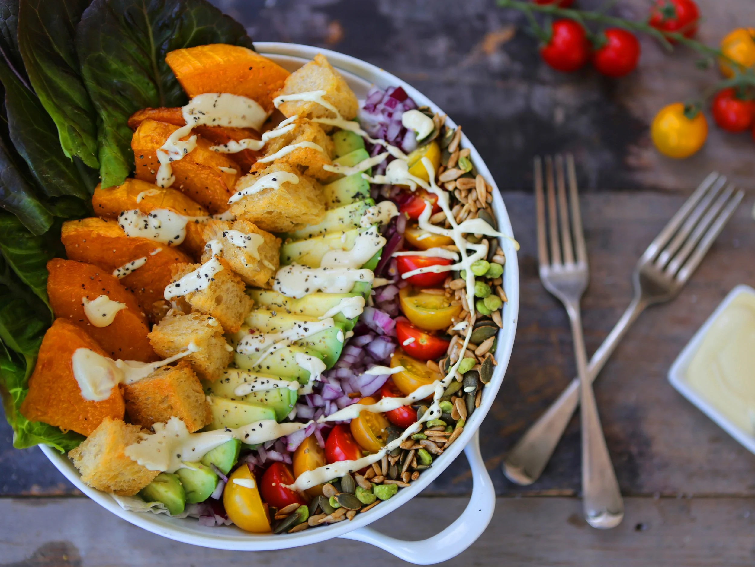 Rainbow Caesar Salad