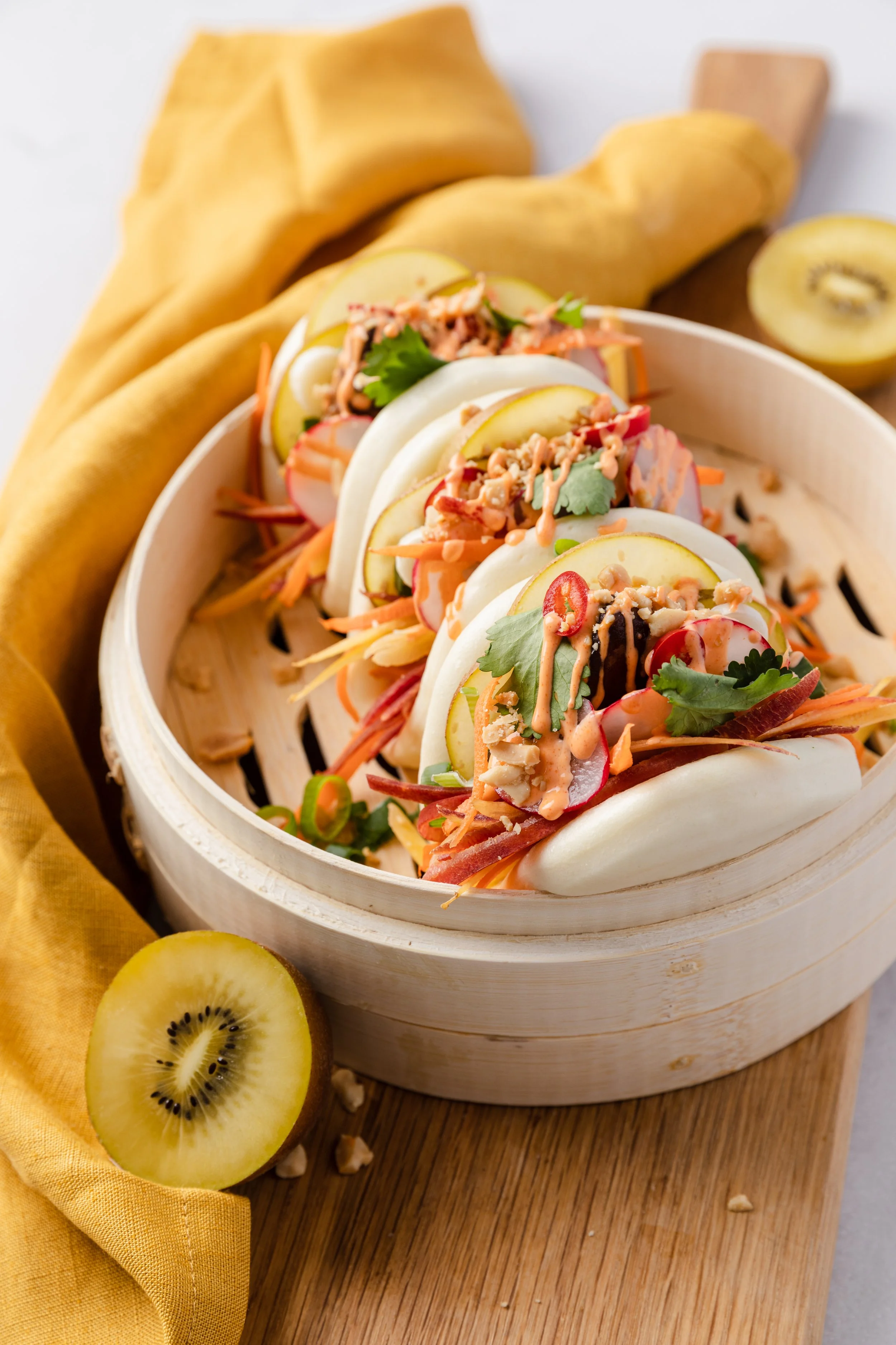 Zespri™ SunGold™ Kiwifruit and Tofu Steamed Buns