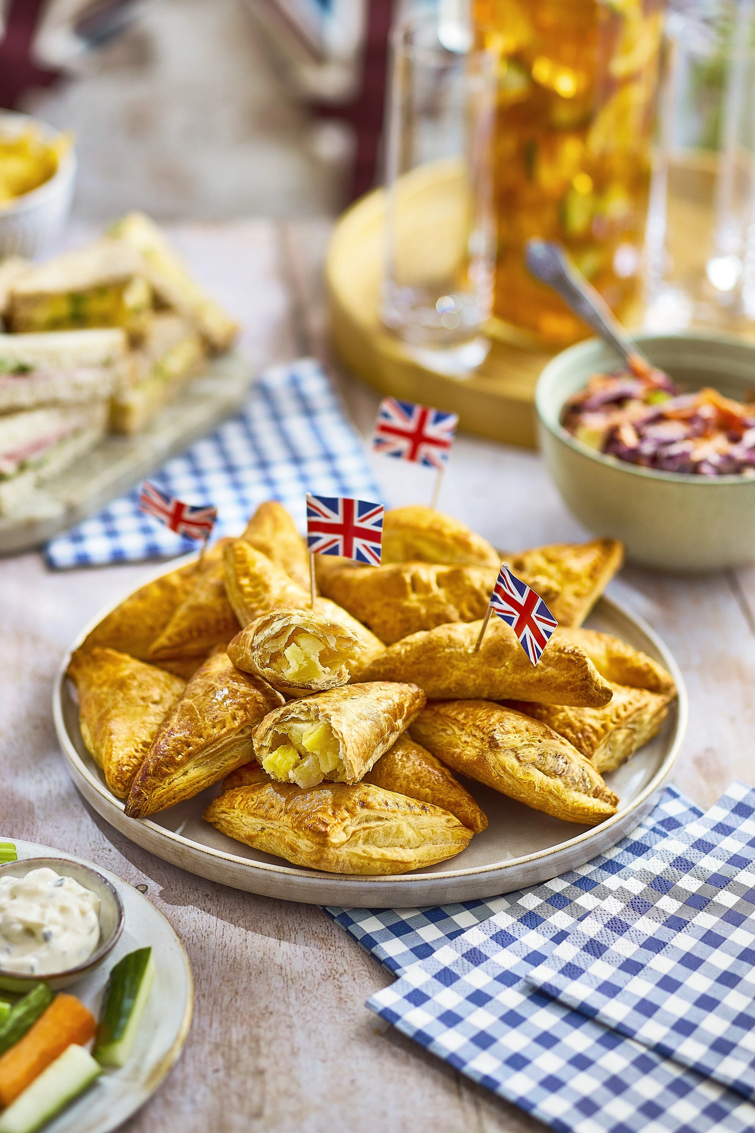 Coronation cheese, potato and pineapple pasties