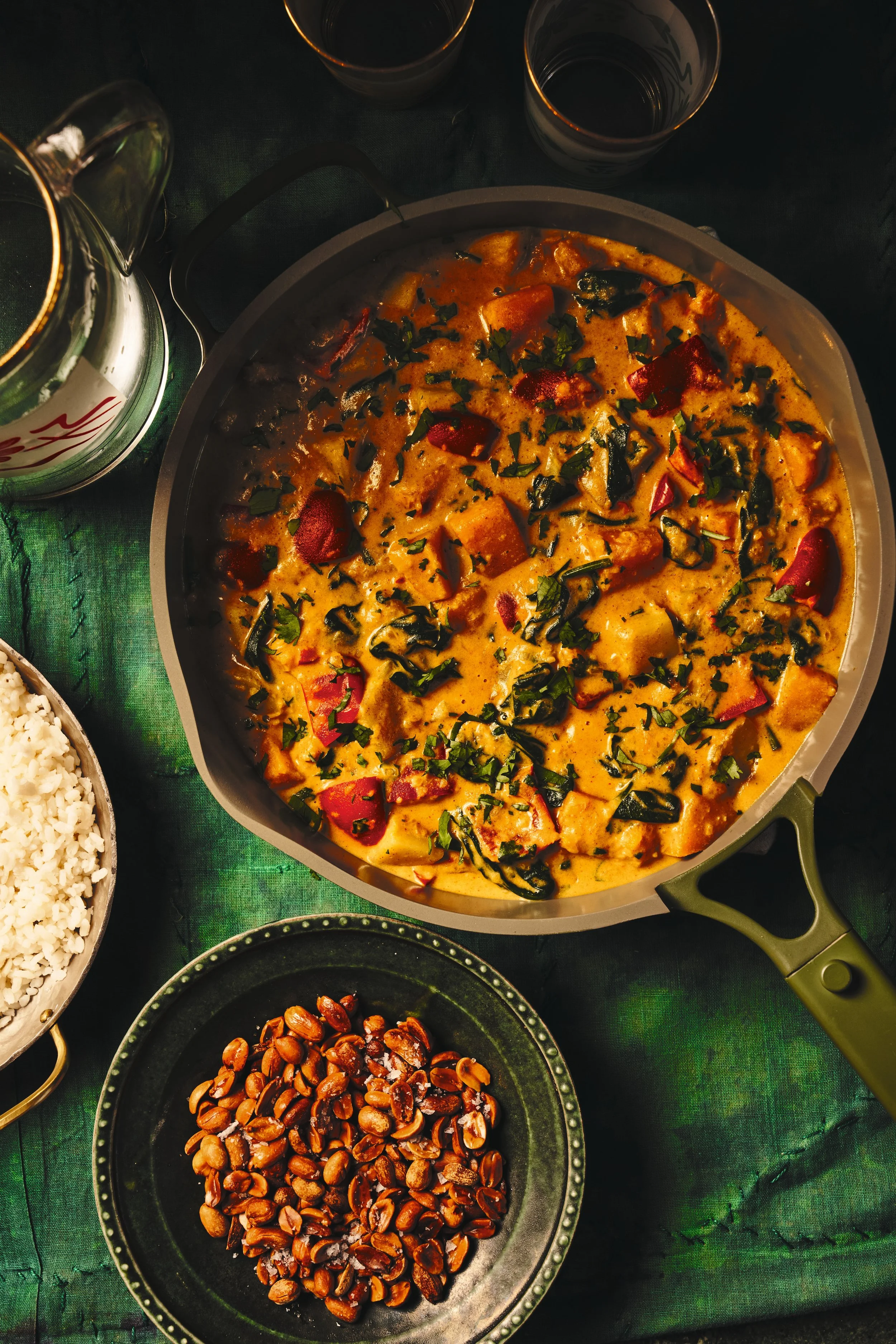 Vegetable Peanut Curry with Sticky Rice