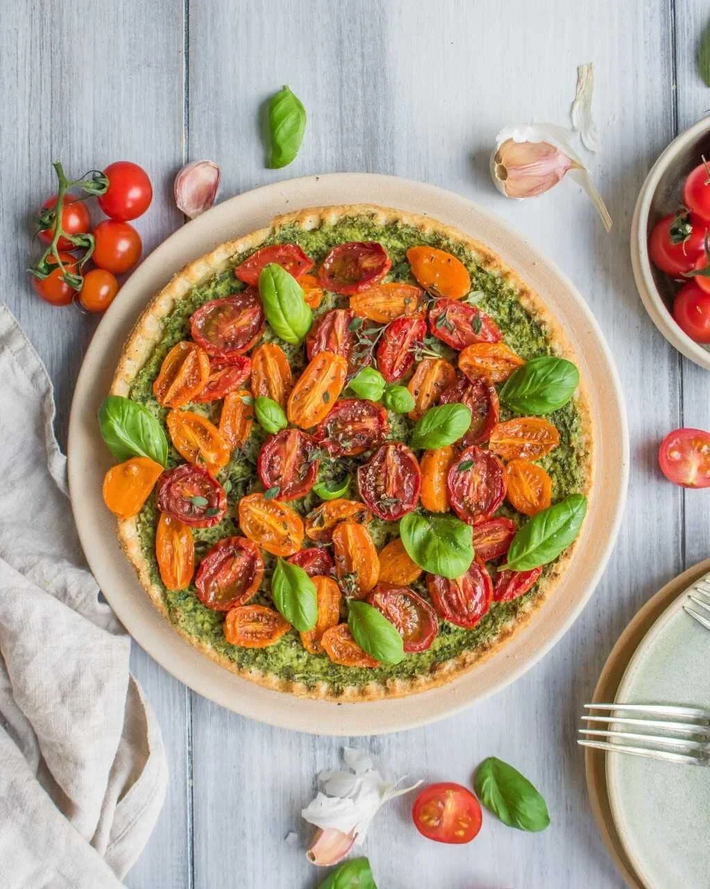 Kale & Slow Roasted Tomato Tart