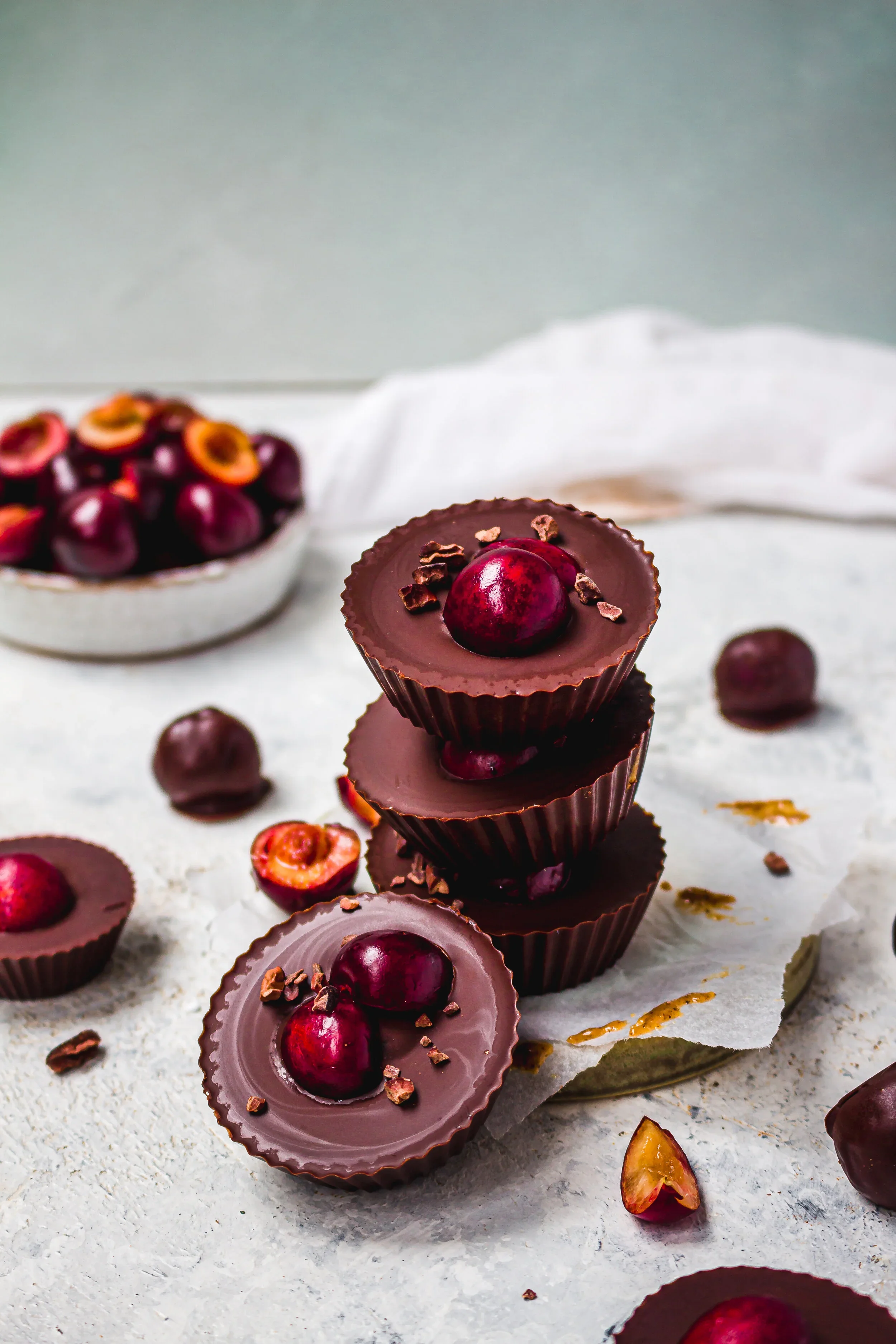 Chocolate Picota Cherry Almond Butter Cups