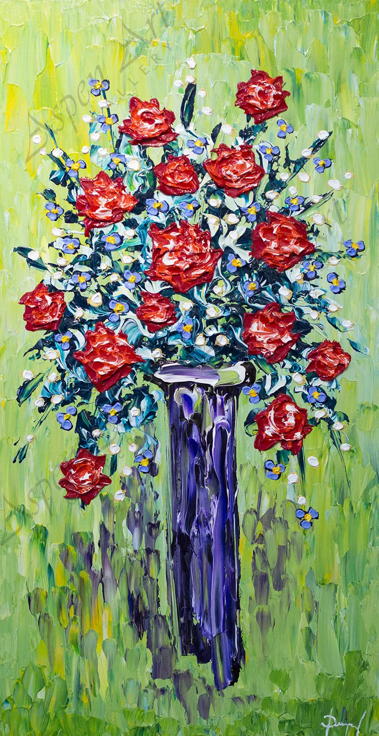 Vase of Rose Delights 40x20