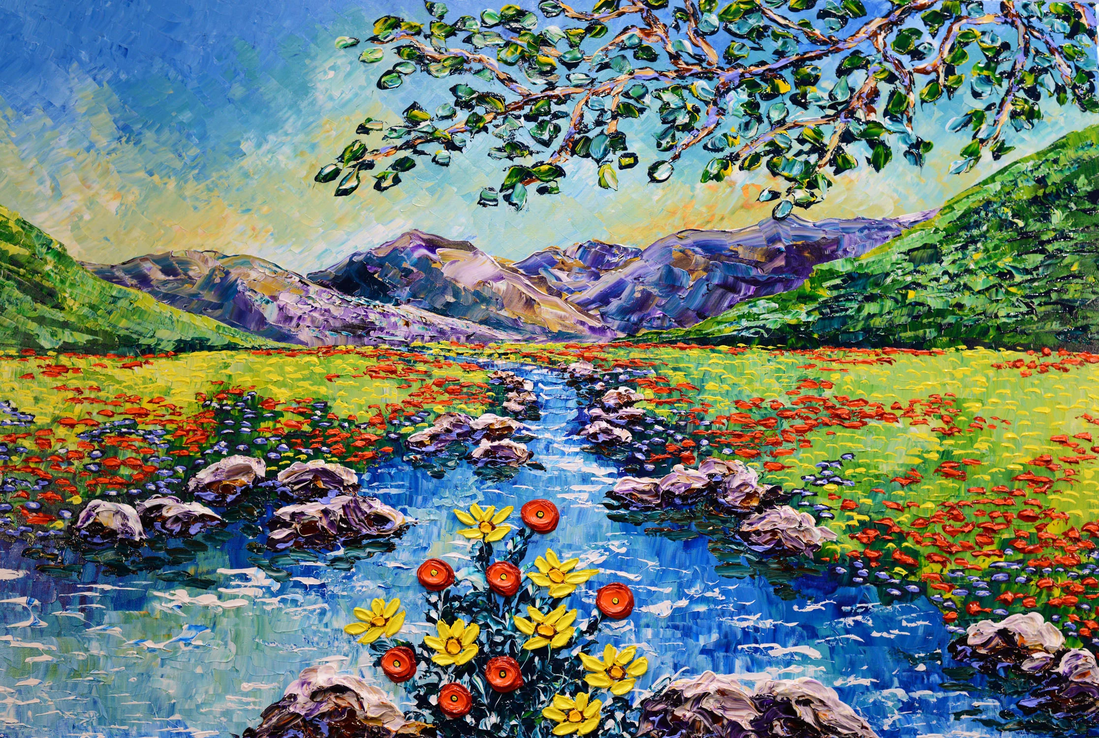 Mighty Stream of the Mountain Valley, 2018, 40x60