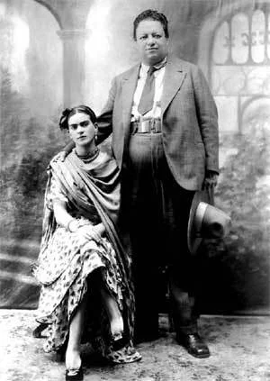 Frida with her husband, Diego Rivera
