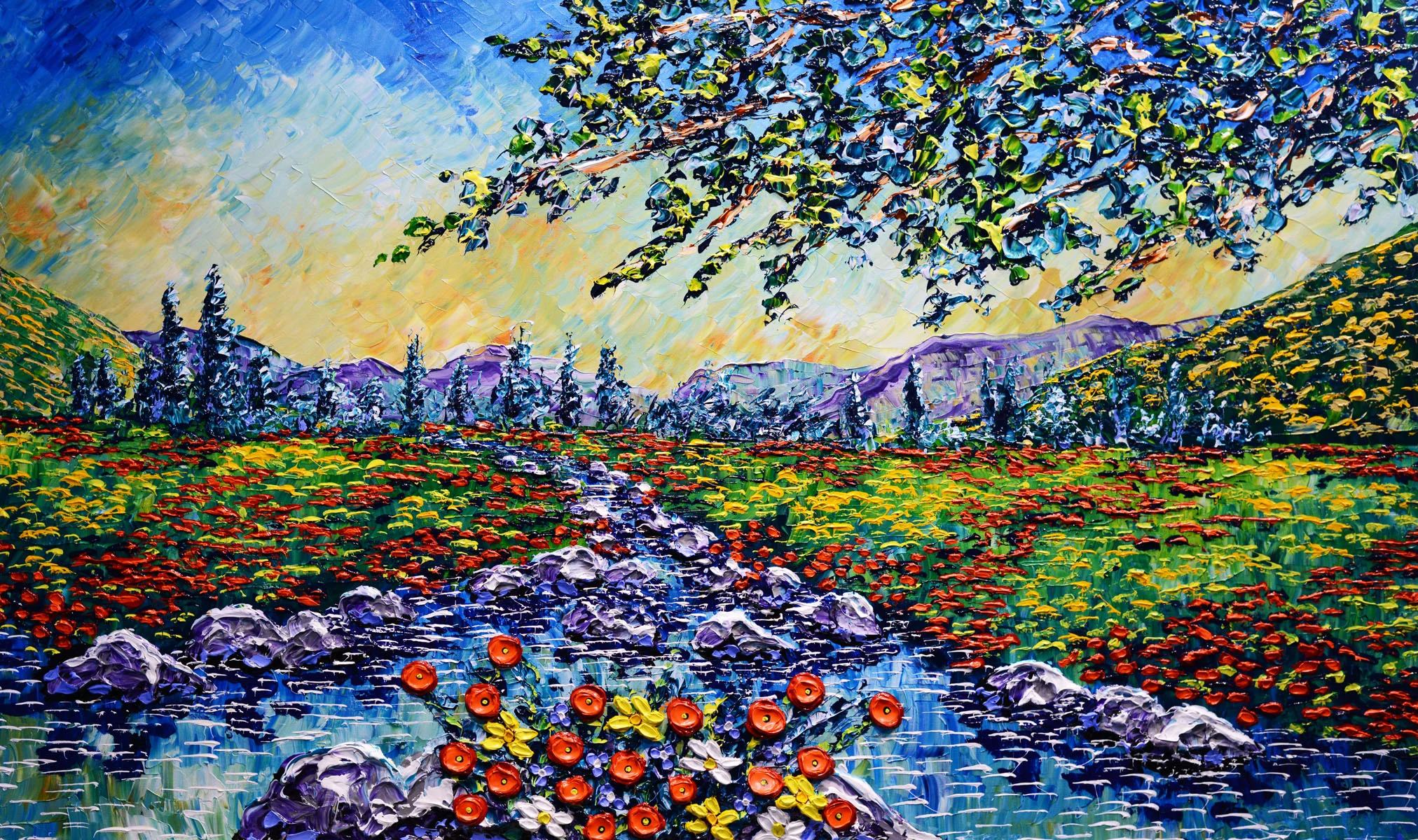 “Colorful Streams of Glorious Beauty” 36x60”