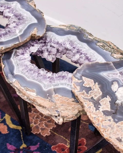 Custom Ripple Texture 3 Tier Amethyst Table