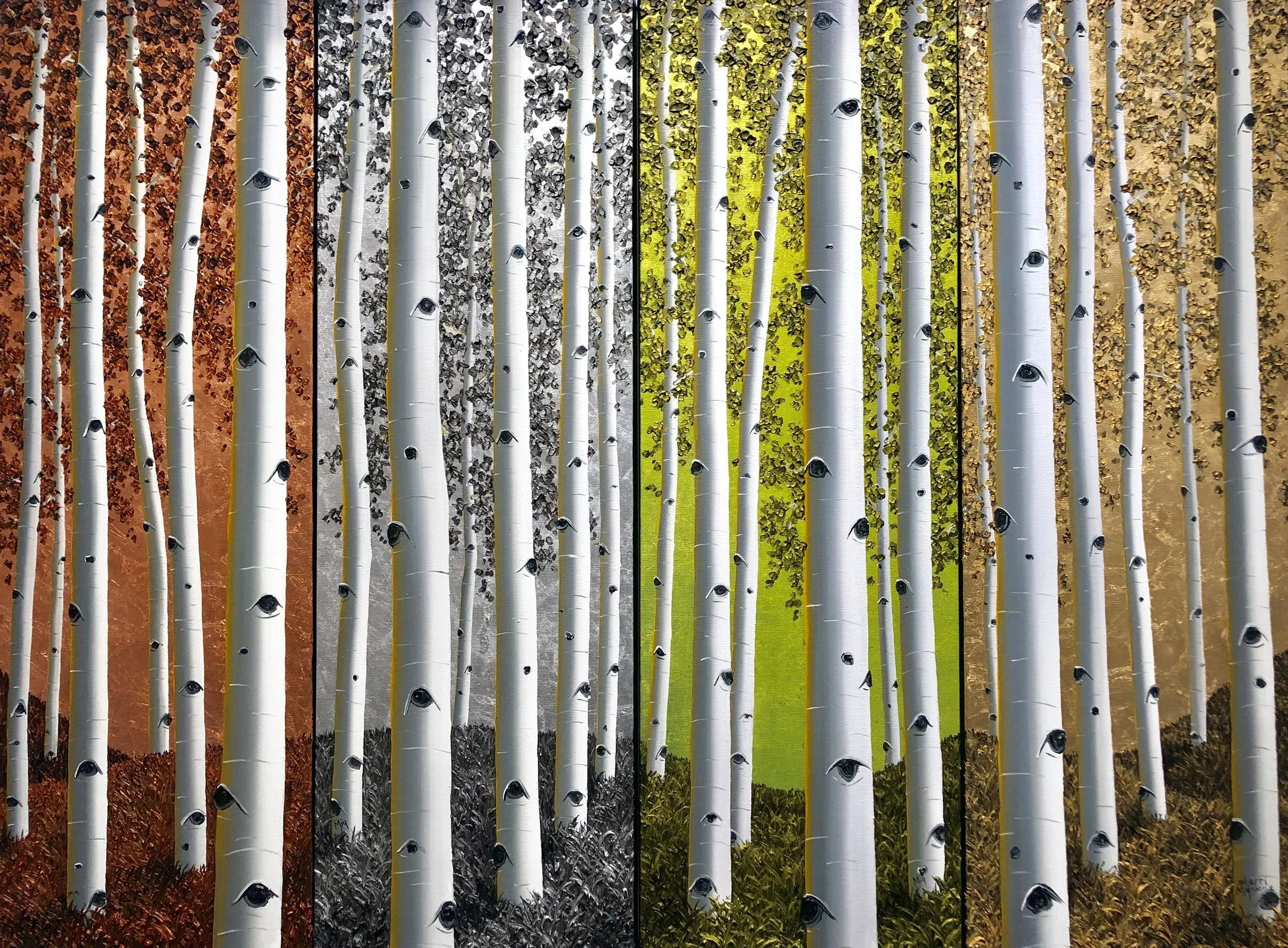 "Seasons of San Juan" 4Panels 36x12