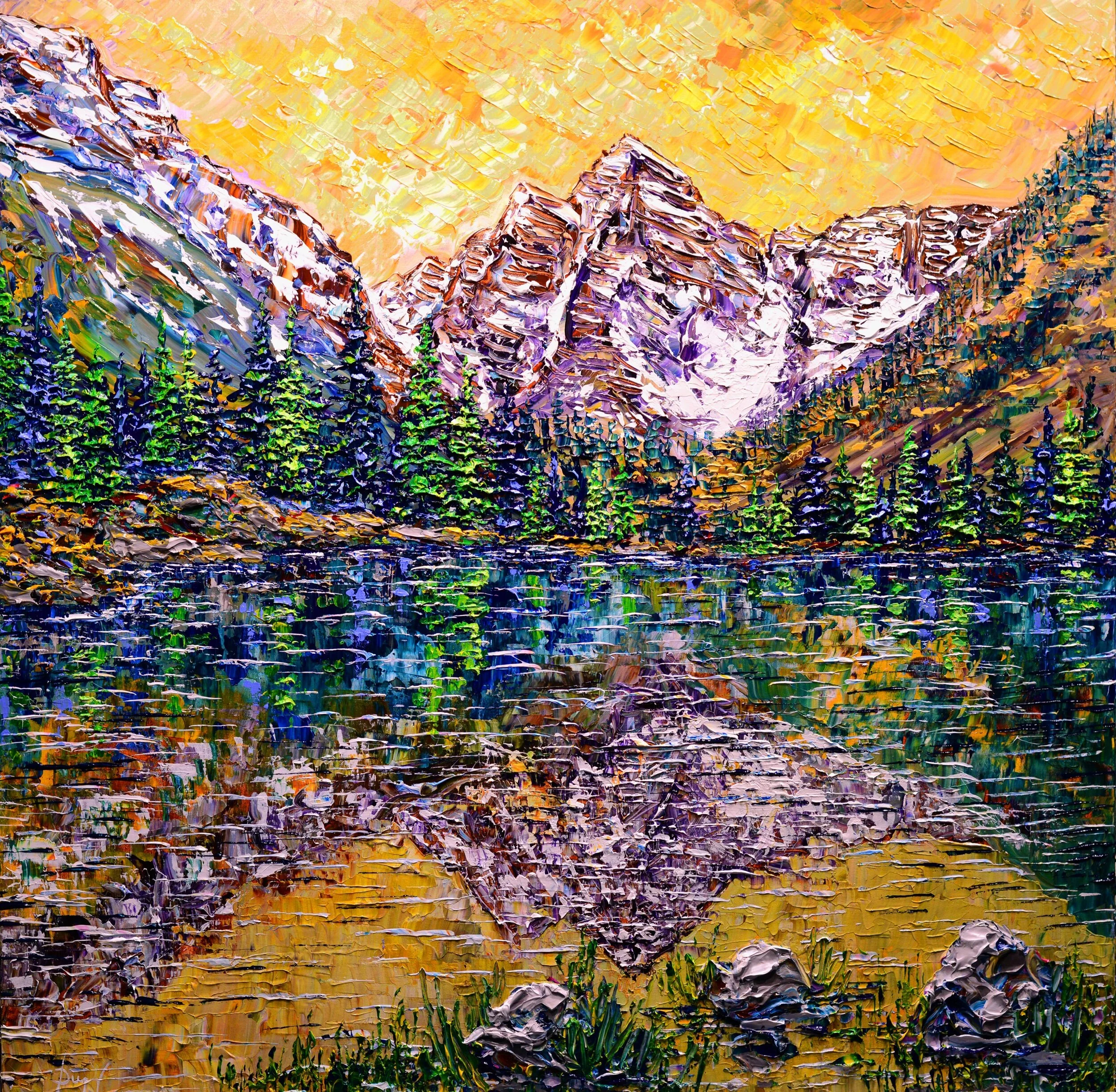 Mountains of the Colorful Sunrise 48x48